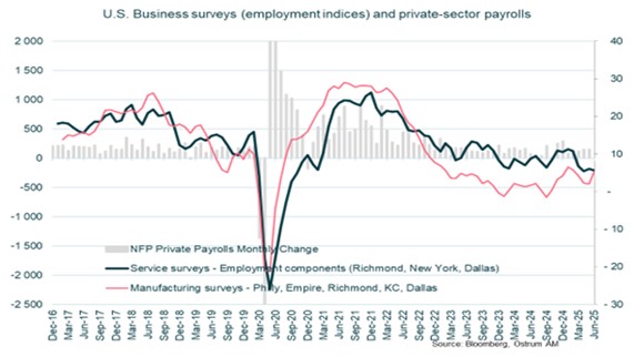 US Business surveys (employement indices) and private-sector payrolls
