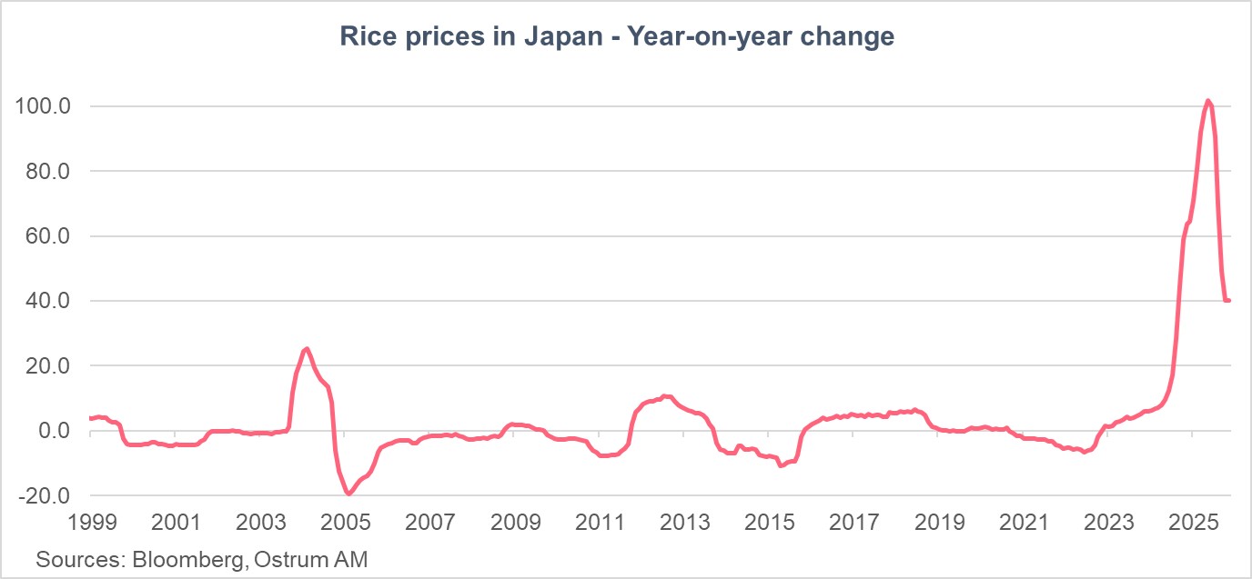 Rice prices in Japan